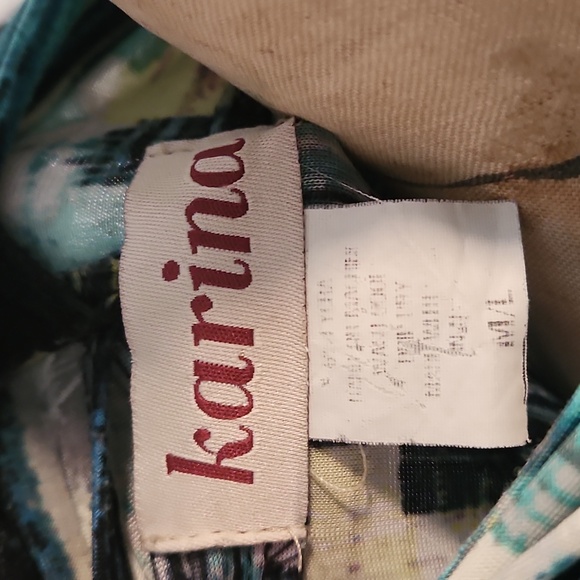 Karina - Abstract Paint Multi Faux Wrap Dress sz M/L (=10/12) - Picture 2 of 6